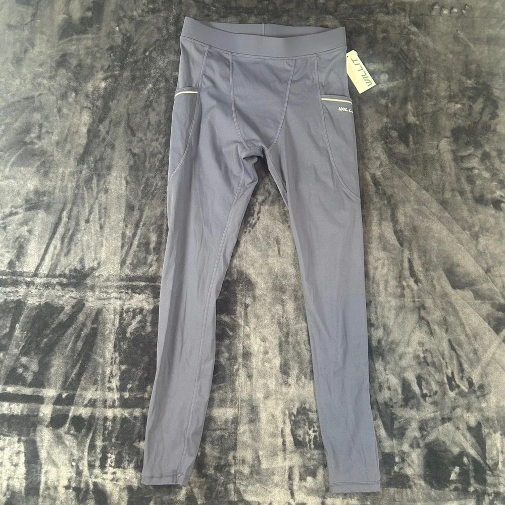Willit‎ Compression Leggings Mens Small Gray Athletic Tights Pockets